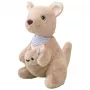 LEAN TOYS Plüsch-Maskottchen Kuscheltier Känguru mit Jungtier 23cm
