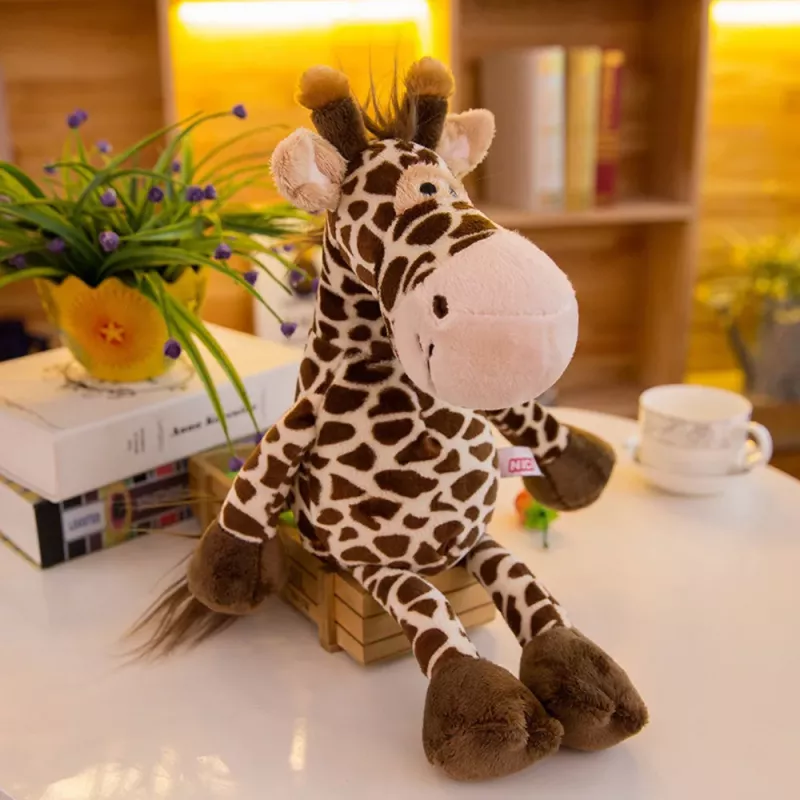 LEAN TOYS Plüsch-Maskottchen Kuscheltier Giraffe Braun 28cm
