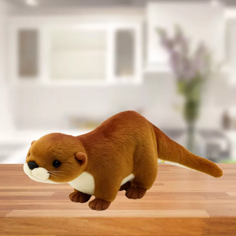 LEAN TOYS Plüsch-Maskottchen Kuscheltier Otter Weiß Braun 50cm