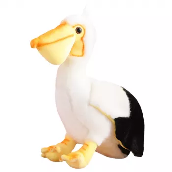 LEAN TOYS Plüschpelikan Vogel Plüschtier Maskottchen Kuscheltier 24cm