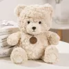 LEAN TOYS Plüsch-Maskottchen Kuscheltier Teddybär mit Medaillon Beige 25 cm