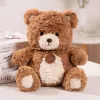LEAN TOYS Plüsch-Maskottchen Kuscheltier Teddybär mit Medaillon Braun 25cm
