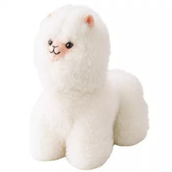 LEAN TOYS Plüschtier Kuscheltier Lama Weiß 40 x 40 cm