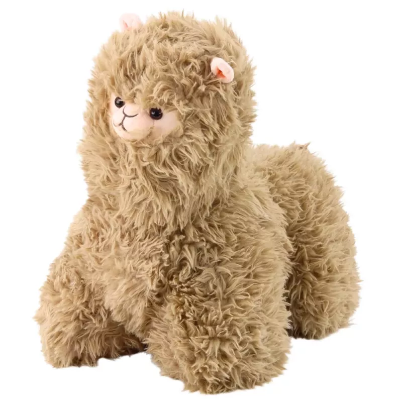 LEAN TOYS Plüsch-Maskottchen Kuscheltier Lama Beige 40 x 40 cm