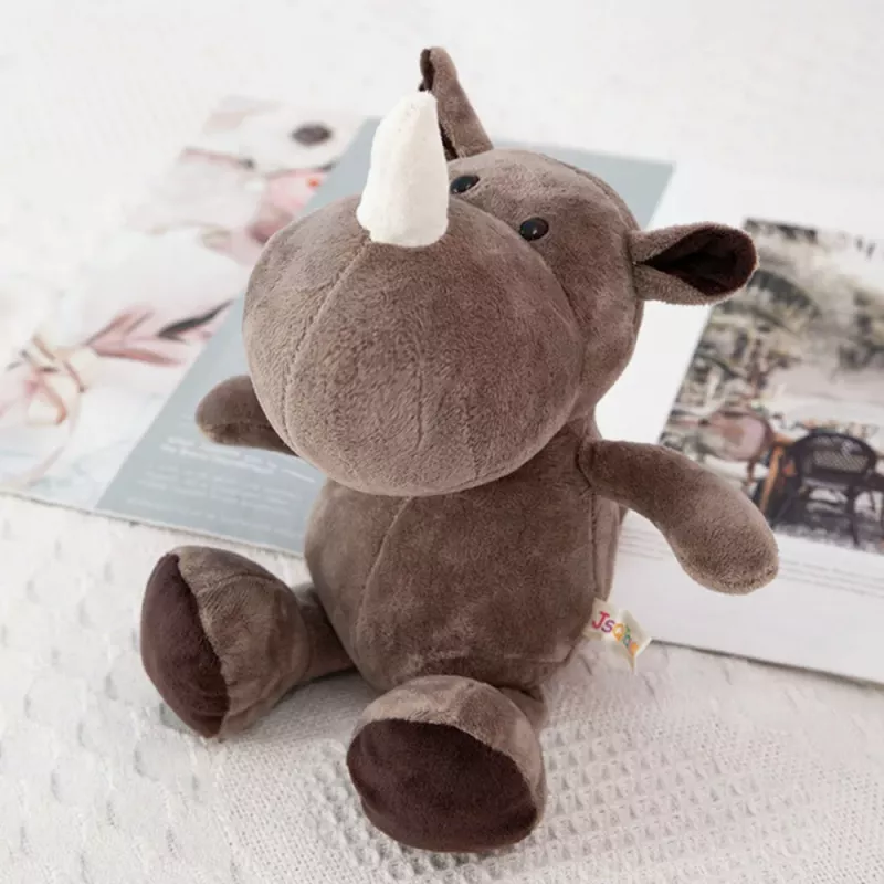 LEAN TOYS Plüsch-Maskottchen Kuscheltier Nashorn Braun 25cm