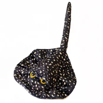 LEAN TOYS Plüschrochen Maskottchen Kuscheltier Schwarz Gepunktet 50cm
