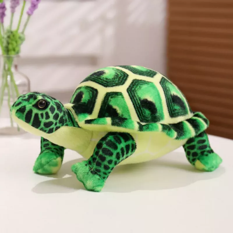 LEAN TOYS Plüsch-Schildkröte Maskottchen Kuscheltier Grün 25 cm