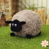 LEAN TOYS Plüsch-Maskottchen Kuschelschaf mit lockiger Wolle, hellbraun, 20 cm