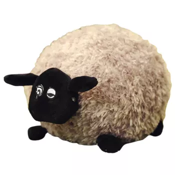 LEAN TOYS Plüsch-Maskottchen Kuschelschaf mit lockiger Wolle, hellbraun, 20 cm