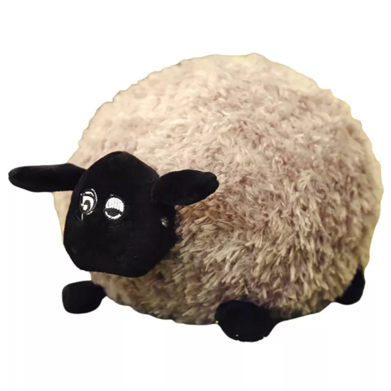 LEAN TOYS Plüsch-Maskottchen Kuschelschaf mit lockiger Wolle, hellbraun, 20 cm