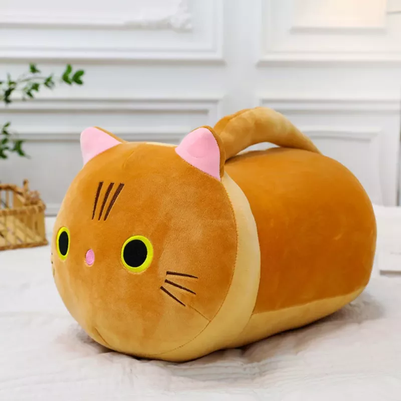 LEAN TOYS Plüsch-Maskottchen Kuscheltier Katze mit langem Schwanz Ingwer 40cm