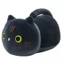 LEAN TOYS Plüsch-Maskottchen Kuscheltier Katze mit langem Schwanz Schwarz 40cm