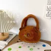 LEAN TOYS Capybara Plüschtasche mit Rose Braun 20cm
