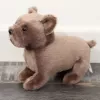 LEAN TOYS Plüsch-Maskottchen Kuscheltier Kleiner Hund Braun 19 cm
