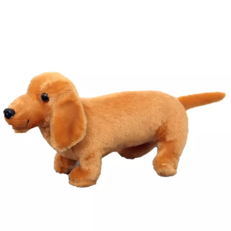 LEAN TOYS Plüsch-Maskottchen Kuscheltier Hund Dackel Hellbraun 25cm