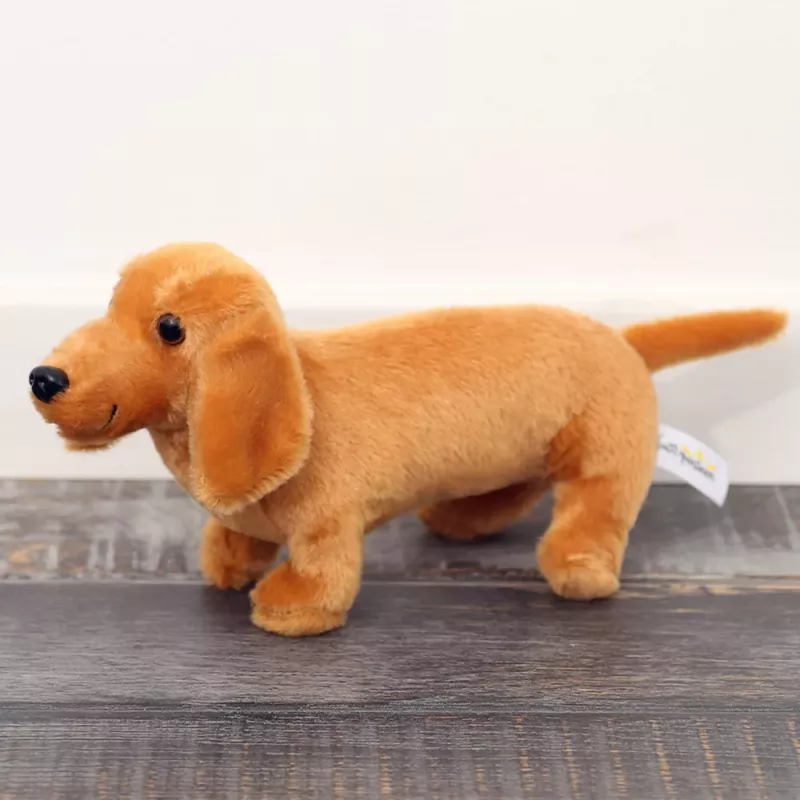 LEAN TOYS Plüsch-Maskottchen Kuscheltier Hund Dackel Hellbraun 25cm