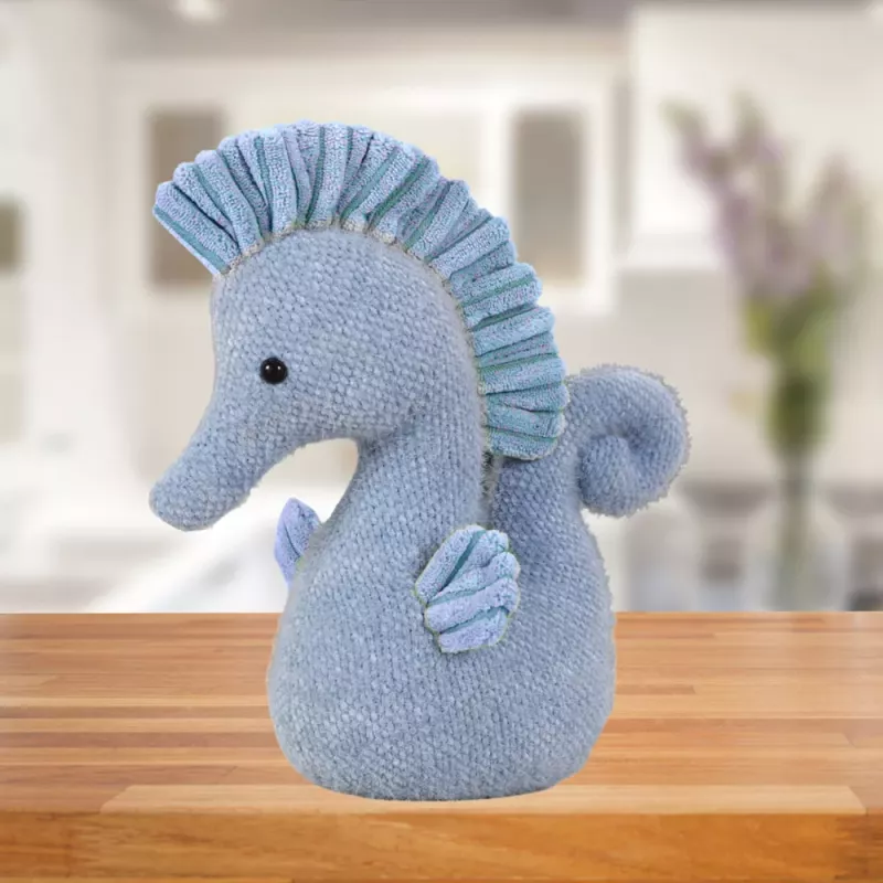 LEAN TOYS Plüsch-Maskottchen Wasserpferd Kuscheltier Blau 25cm