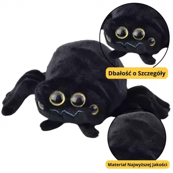 LEAN TOYS Plüsch-Maskottchen Kuscheltier Insekt Spinne Schwarz 30 cm