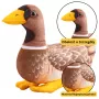 LEAN TOYS Plüsch-Maskottchen Kuscheltier Ente Braun Gelb 28cm