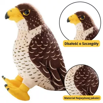LEAN TOYS Plüschtier Falke Vogel Braun 30cm