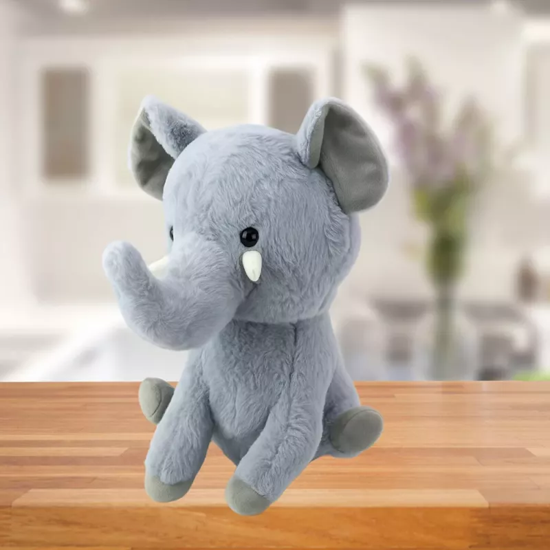LEAN TOYS Plüsch-Maskottchen Kuscheltier Kleiner Elefant Grau 26cm