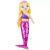 LEAN TOYS Plüsch-Meerjungfrau Kuscheltier mit Glitzerschwanz Lila 48 cm