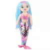 LEAN TOYS Plüsch-Meerjungfrau Kuscheltier mit holografischem Schwanz Pink-Blau 48cm