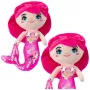 LEAN TOYS Plüsch-Meerjungfrau Kuscheltier mit Paillettenschwanz Pink 30 cm