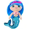LEAN TOYS Plüsch-Meerjungfrau Kuscheltier mit Glitzer-Schwanz Sequins Blau 30cm