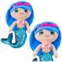LEAN TOYS Plüsch-Meerjungfrau Kuscheltier mit Glitzer-Schwanz Sequins Blau 30cm