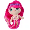 LEAN TOYS Plüsch-Meerjungfrau Kuscheltier mit Wendepailletten, Intensiv Pink, 28 cm