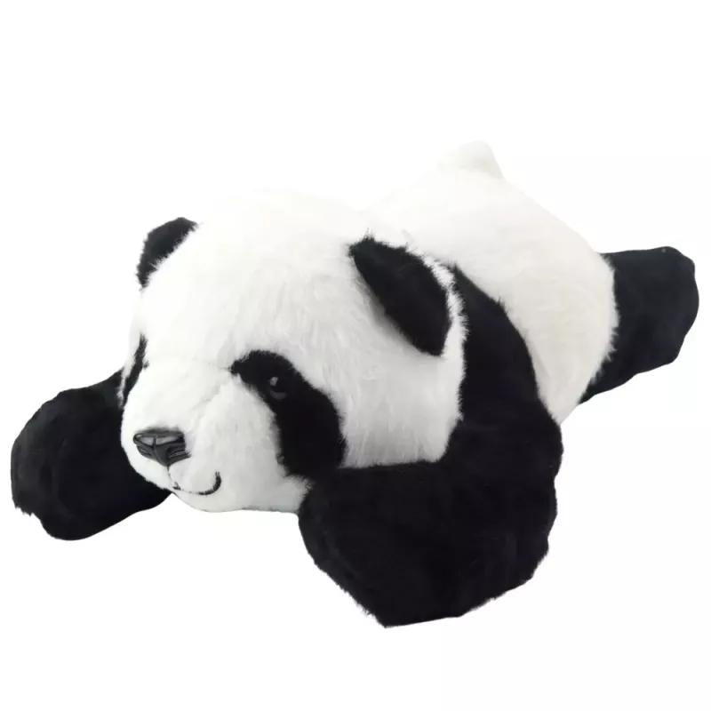 LEAN TOYS Plüsch-Maskottchen Kuscheltier Liegender Panda Schwarz-Weiß 30 cm