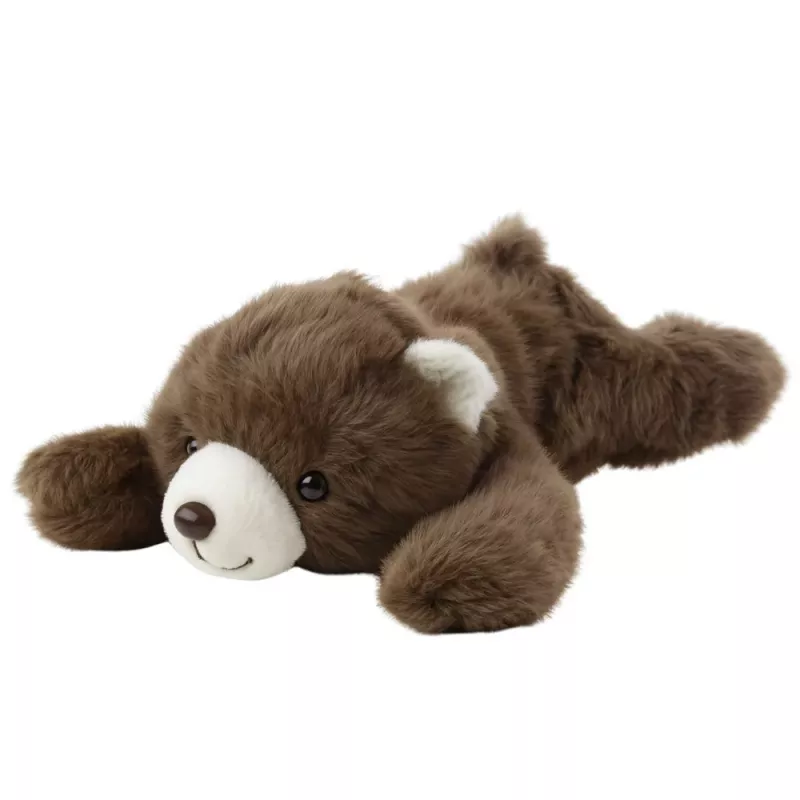 LEAN TOYS Plüschtier Kuscheltier Liegender Brauner Bär 30cm