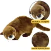 LEAN TOYS Plüschtier Otter Kuscheltier Braun 37cm