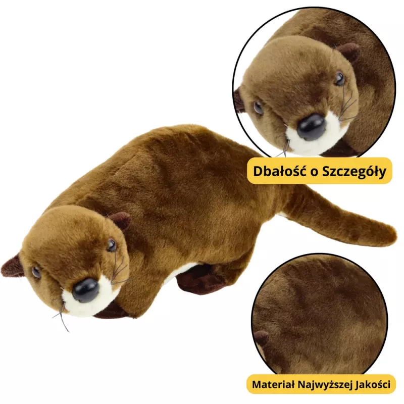 LEAN TOYS Plüschtier Otter Kuscheltier Braun 37cm