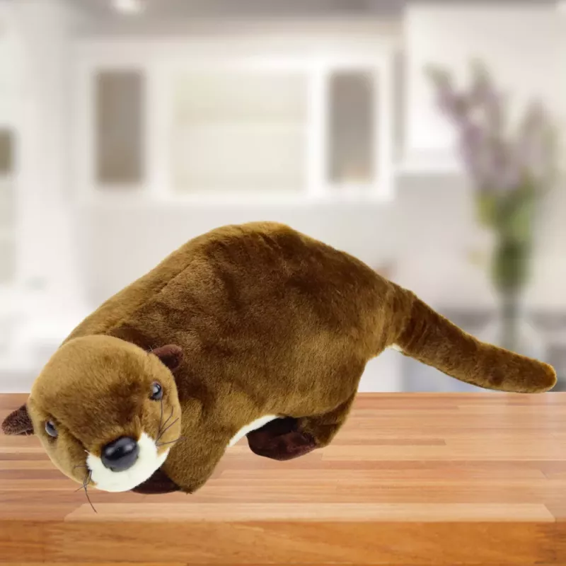 LEAN TOYS Plüschtier Otter Kuscheltier Braun 37cm