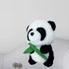 LEAN TOYS Plüsch-Maskottchen Kuscheltier Panda mit Bambus 18cm