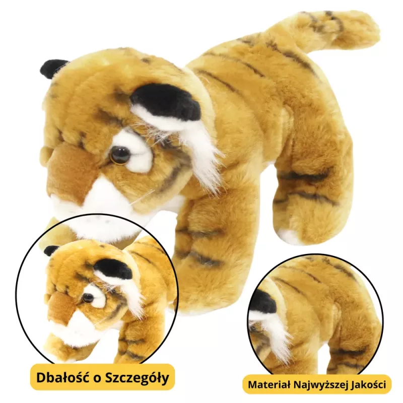 LEAN TOYS Plüsch-Maskottchen Kuscheltier Tigerkatze Braun 25cm