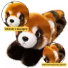 LEAN TOYS Plüsch-Roter-Panda-Maskottchen-Schlüsselanhänger mit Karabiner und Ring, 13 cm