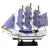 LEAN TOYS Sammlerstück Dekoratives Segelschiff Weiß und Blau 18x17cm