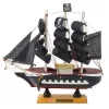LEAN TOYS Sammlerstück Dekoratives Piratensegelschiff Schwarz 20x20cm