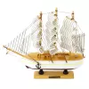 LEAN TOYS Sammlerstück Dekoratives Dreimast-Segelschiff Weiß 24x23cm