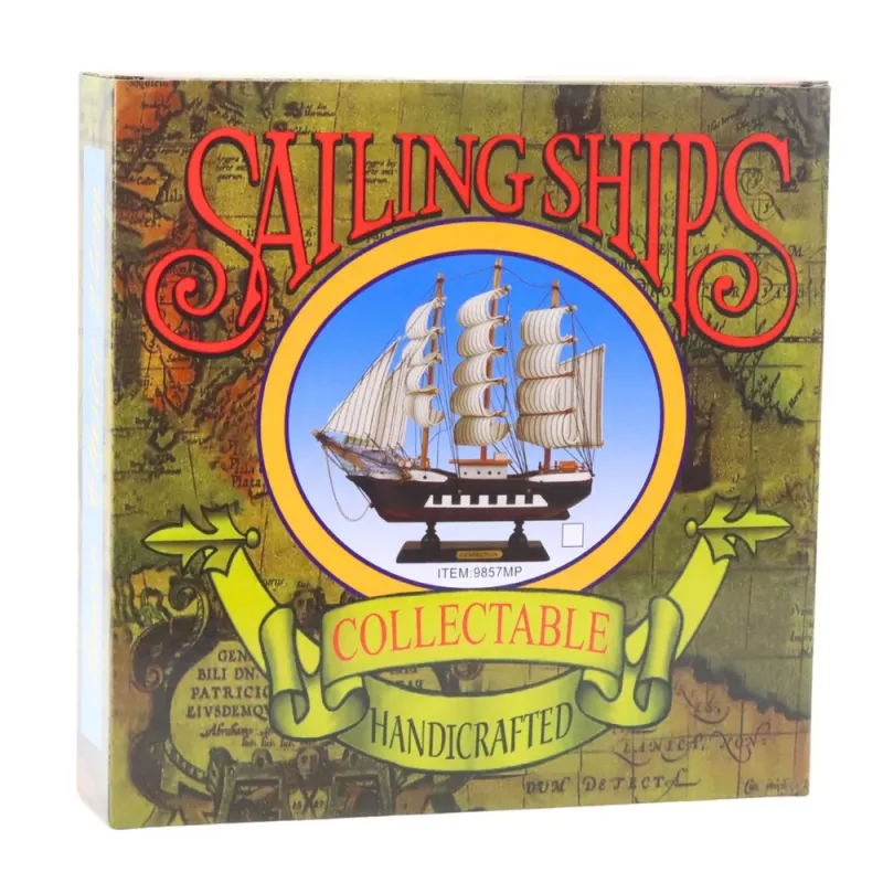 LEAN TOYS Sammlerstück Dekoratives Dreimast-Segelschiff Weiß 24x23cm