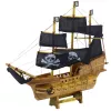 LEAN TOYS Sammler-Modell Dekoratives Piratensegelschiff Schwarz 33x29cm