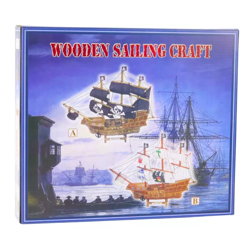 LEAN TOYS Sammler-Modell Dekoratives Piratensegelschiff Schwarz 33x29cm