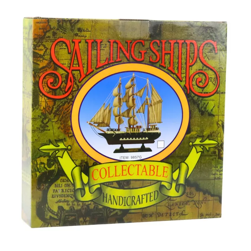 LEAN TOYS Sammlerstück Dekoratives Segelschiff Weiß und Blau 33x31cm