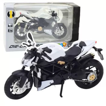 LEAN TOYS Sportmotorrad Metall Lichter Geräusche Weiß 1:12