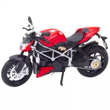 LEAN TOYS Sportmotorrad Metall Lichter Geräusche Silber Elemente Rot 1:12