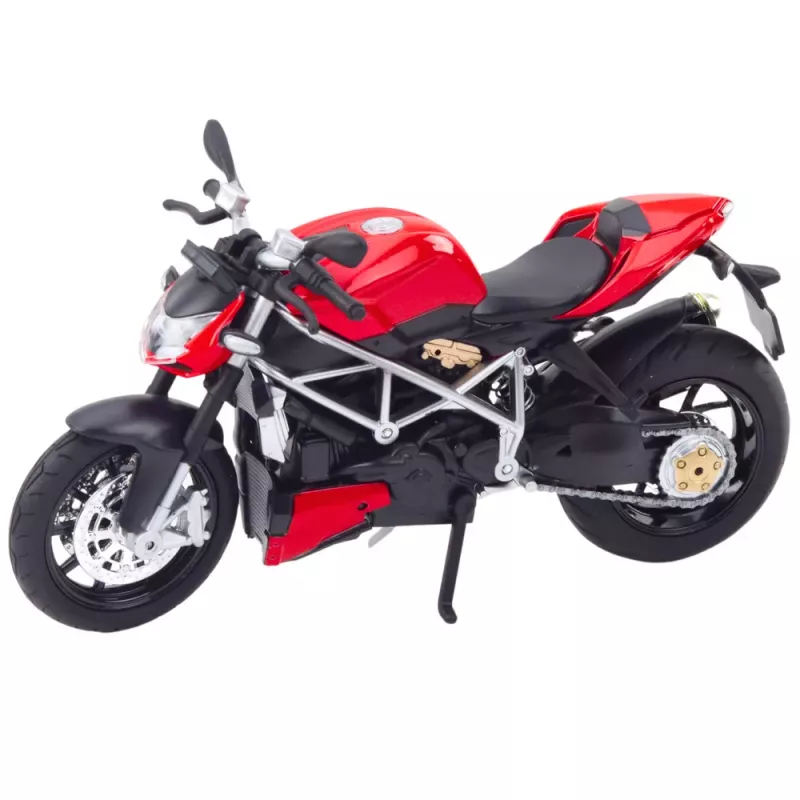 LEAN TOYS Sportmotorrad Metall Lichter Geräusche Silber Elemente Rot 1:12