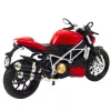 LEAN TOYS Sportmotorrad Metall Lichter Geräusche Silber Elemente Rot 1:12